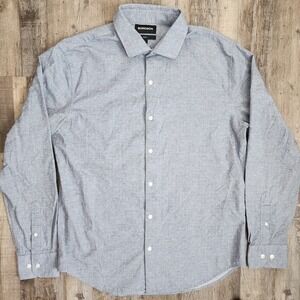 Bonobos Button Down Shirt Mens Large Blue Slim Fit Long Sleeve Cotton Micro Dot